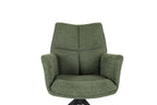Modern Green Chenille Swivel Dining Chair with Black Metal Spider Base - Home Furniture Interiors