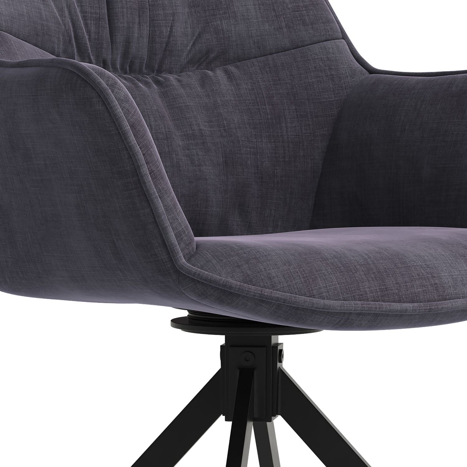 Modern Style Charcoal Velvet Dining Chair with Black Iron Legs - Home Furniture Interiors