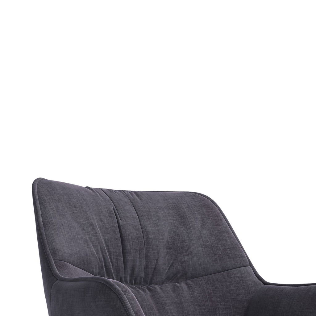 Modern Style Charcoal Velvet Dining Chair with Black Iron Legs - Home Furniture Interiors