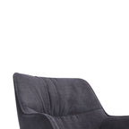 Modern Style Charcoal Velvet Dining Chair with Black Iron Legs - Home Furniture Interiors
