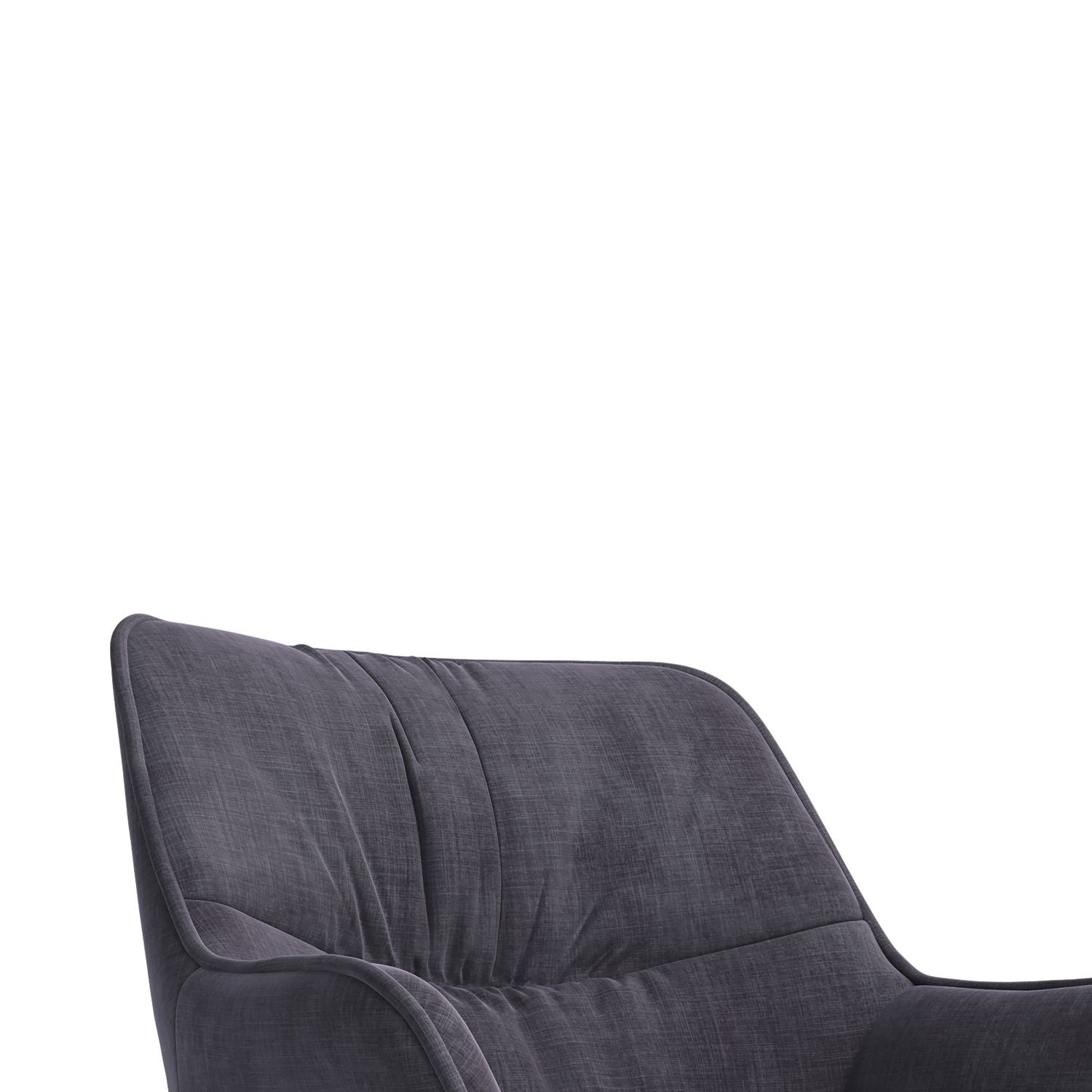 Modern Style Charcoal Velvet Dining Chair with Black Iron Legs - Home Furniture Interiors