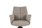 Modern Taupe Chenille Swivel Dining Chair with Black Metal Spider Base - Home Furniture Interiors