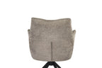 Modern Taupe Chenille Swivel Dining Chair with Black Metal Spider Base - Home Furniture Interiors