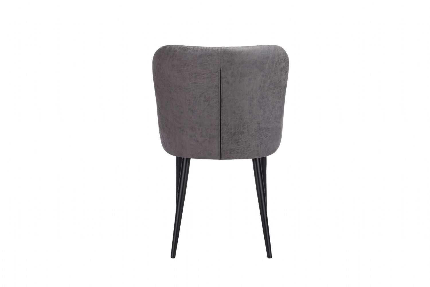 Modern Vintage Grey Fabric Upholstered Dining Chair with Quilted Backrest - Home Furniture Interiors