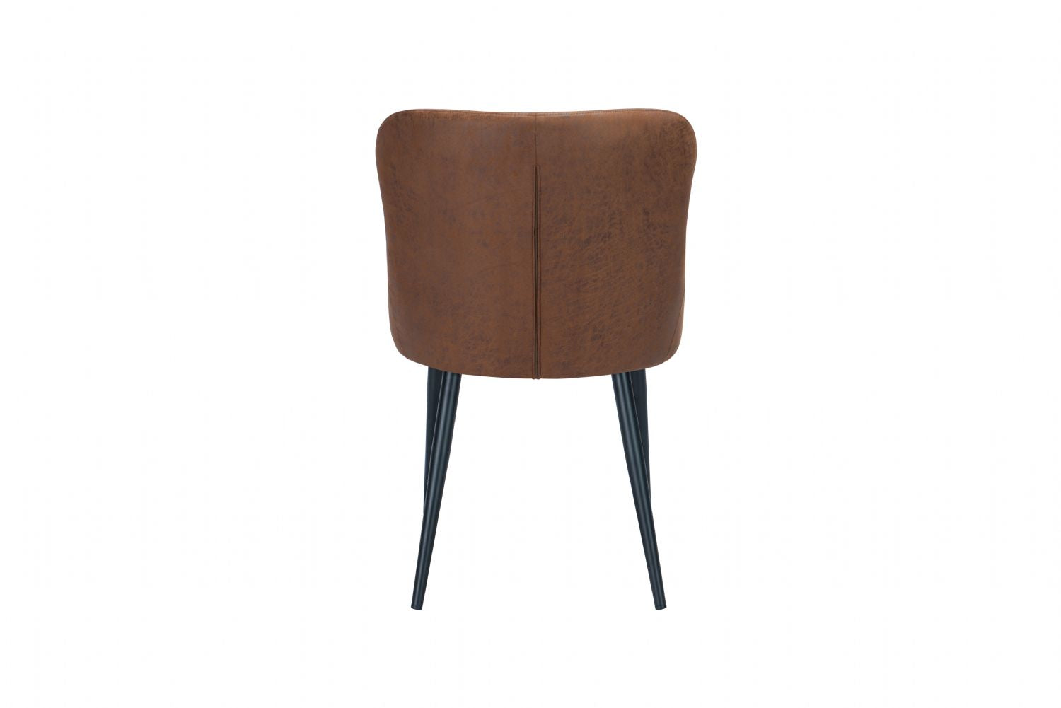 Modern Vintage Tan Fabric Upholstered Dining Chair with Quilted Backrest - Home Furniture Interiors