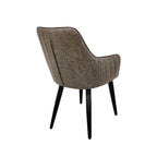 Vintage Grey PU Fabric Upholstered Dining Chair with Tapered Iron Legs - Home Furniture Interiors