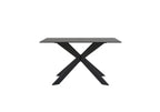 Modern Black Ceramic and Glass Top Rectangular 4 Seater Dining Table - Home Furniture Interiors
