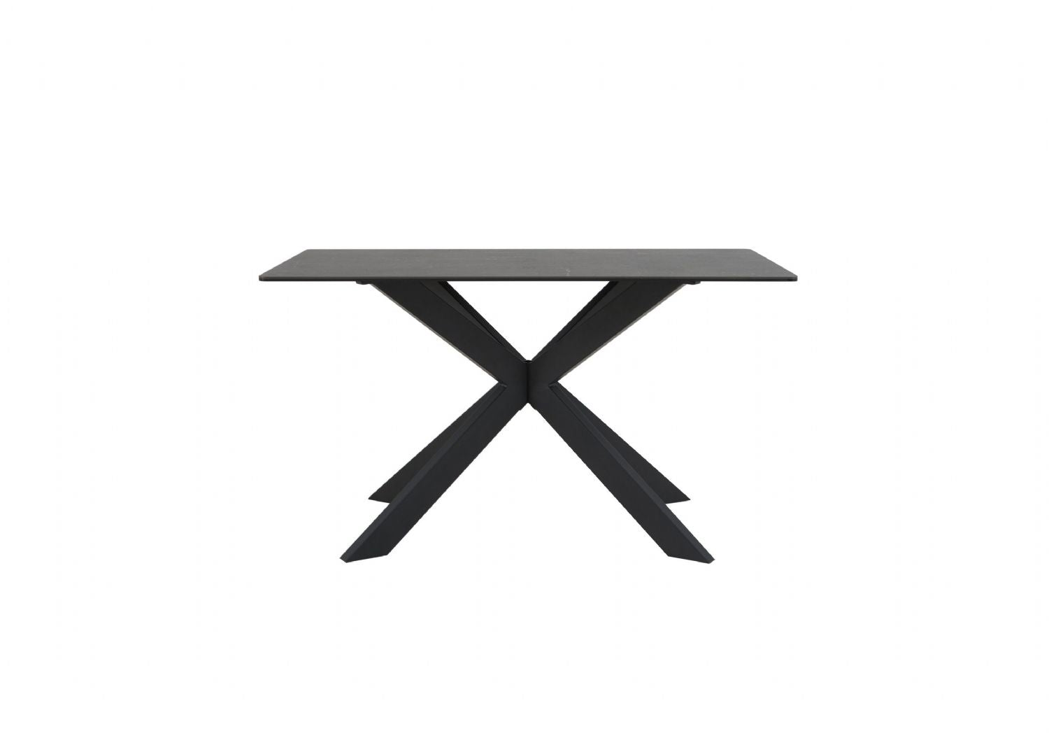Modern Black Ceramic and Glass Top Rectangular 4 Seater Dining Table - Home Furniture Interiors