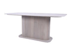 Modern White Marble Top Rectangular Mango Wood 6 Seater Dining Table