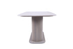 Modern White Marble Top Rectangular Mango Wood 6 Seater Dining Table - Home Furniture Interiors