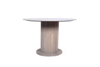 Luxury White Mango Wood and Marble Top Round 4 Seater Dining Table - Home Furniture Interiors