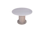 Luxury White Mango Wood and Marble Top Round 4 Seater Dining Table - Home Furniture Interiors
