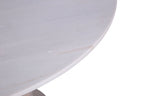 Luxury White Mango Wood and Marble Top Round 4 Seater Dining Table - Home Furniture Interiors