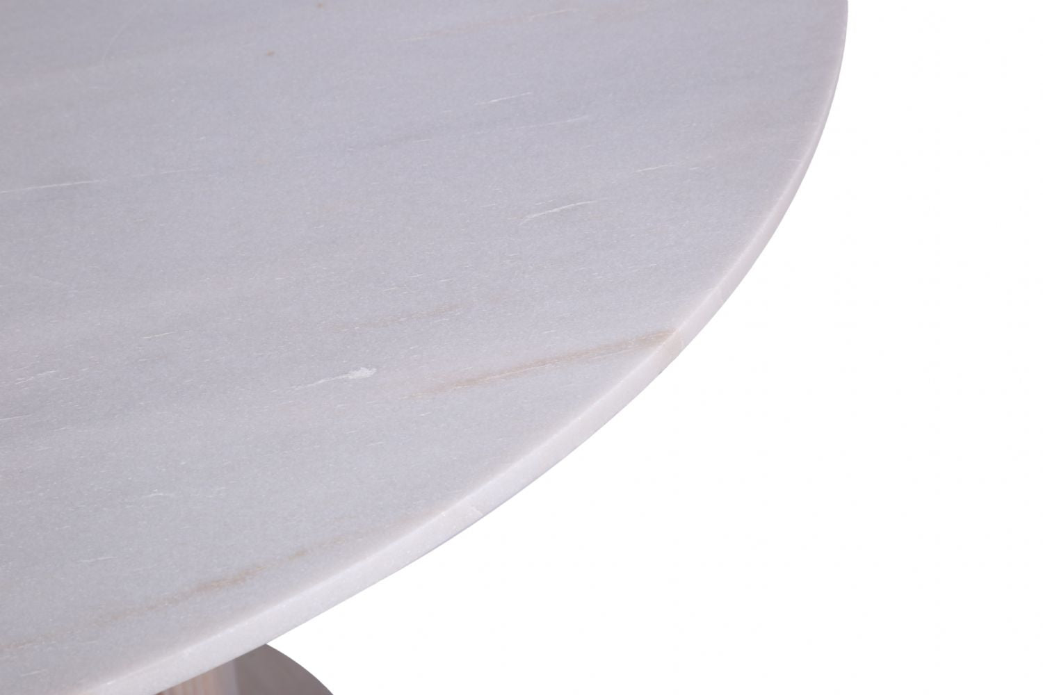 Luxury White Mango Wood and Marble Top Round 4 Seater Dining Table - Home Furniture Interiors