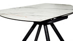 White Ceramic Round 4 Seater Dining Table with Black Brushed Iron Legs - Home Furniture Interiors