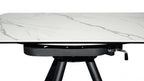 White Ceramic Round 4 Seater Dining Table with Black Brushed Iron Legs - Home Furniture Interiors