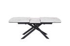 Modern White Ceramic Top Rectangular Extending 6 to 8 Seater Dining Table - Home Furniture Interiors