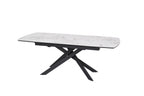 Modern White Ceramic Top Rectangular Extending 6 to 8 Seater Dining Table - Home Furniture Interiors