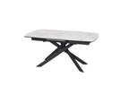 Modern White Ceramic Top Rectangular Extending 6 to 8 Seater Dining Table - Home Furniture Interiors