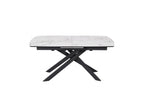 Modern White Ceramic Top Rectangular Extending 6 to 8 Seater Dining Table - Home Furniture Interiors