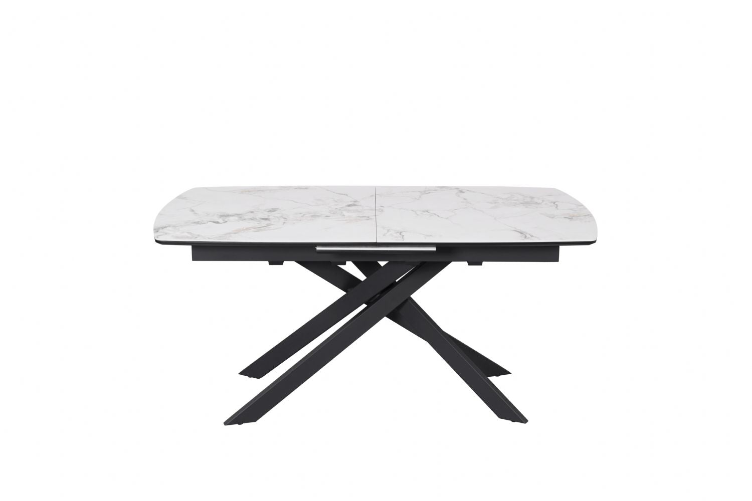 Modern White Ceramic Top Rectangular Extending 6 to 8 Seater Dining Table - Home Furniture Interiors