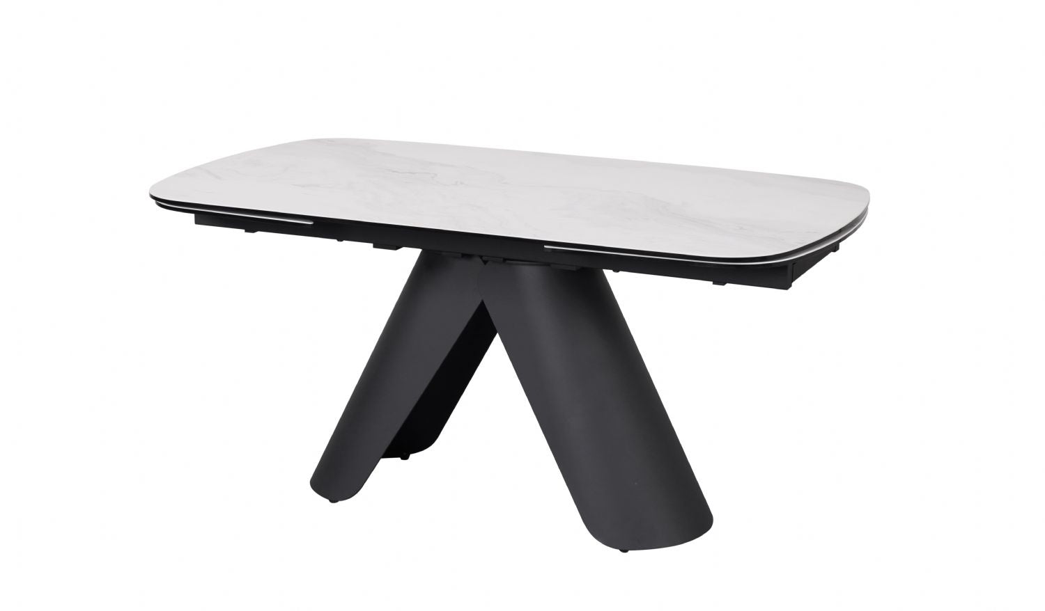 Modern White Ceramic Rectangular Extending 8 Seater Dining Table