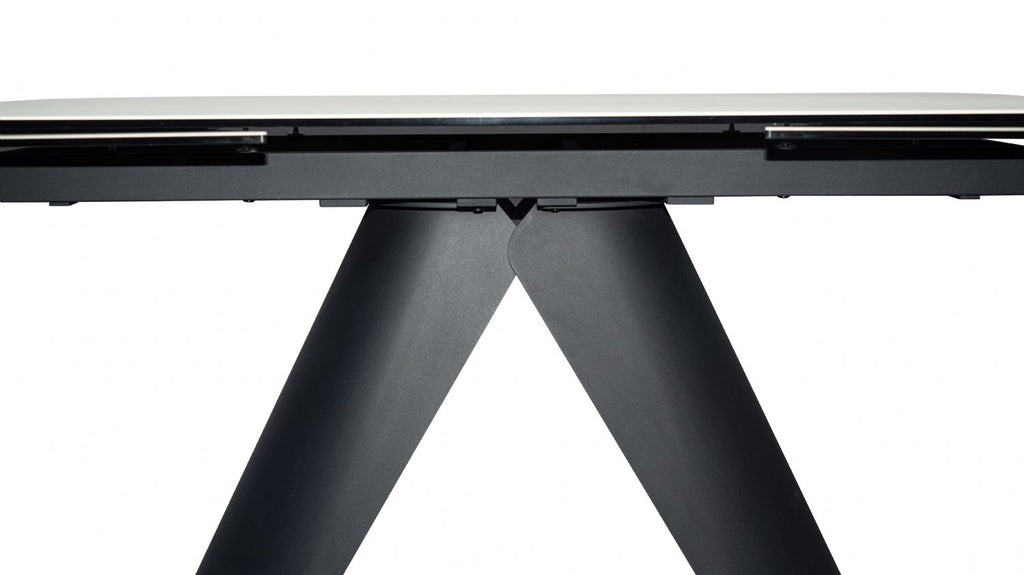Modern White Ceramic Rectangular Extending 8 Seater Dining Table - Home Furniture Interiors