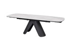 Modern White Ceramic Rectangular Extending 8 Seater Dining Table - Home Furniture Interiors