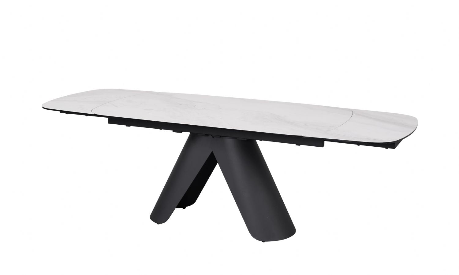 Modern White Ceramic Rectangular Extending 8 Seater Dining Table - Home Furniture Interiors