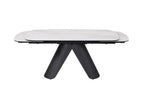 Modern White Ceramic Rectangular Extending 8 Seater Dining Table - Home Furniture Interiors