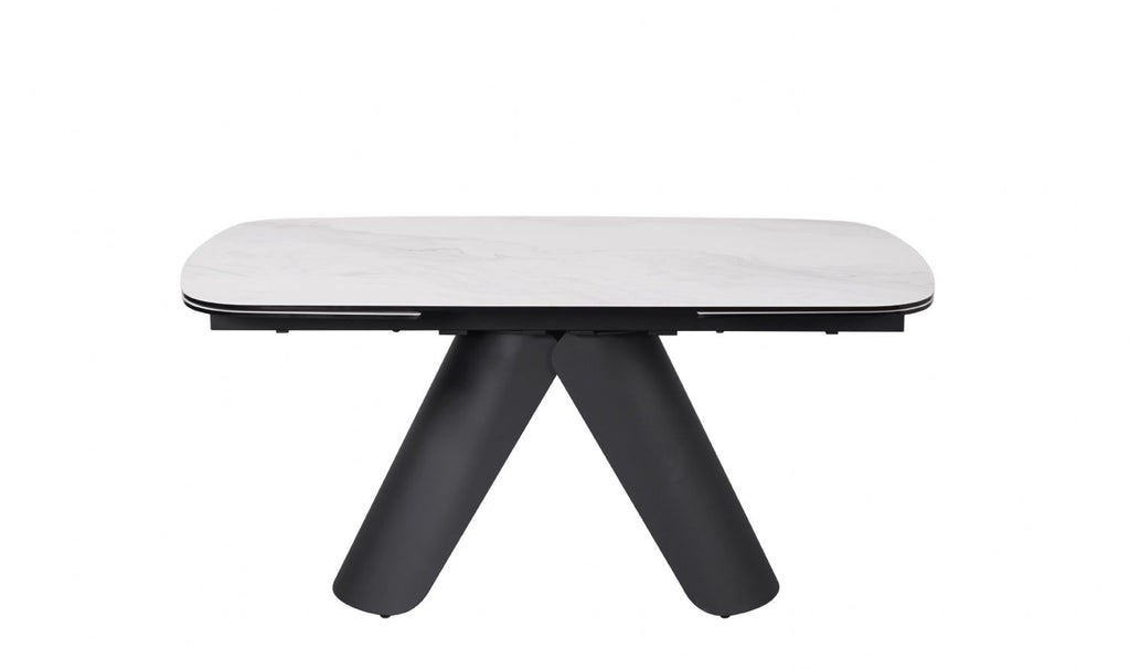 Modern White Ceramic Rectangular Extending 8 Seater Dining Table - Home Furniture Interiors