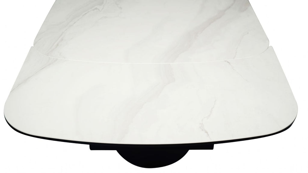 Modern White Ceramic Rectangular Extending 8 Seater Dining Table - Home Furniture Interiors