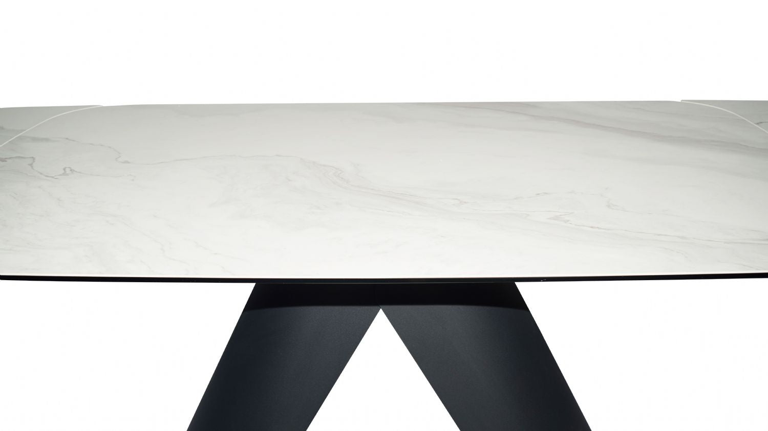 Modern White Ceramic Rectangular Extending 8 Seater Dining Table - Home Furniture Interiors