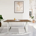 Industrial Style Solid Reclaimed Sleeper Wood Rectangular 6 Seater Dining Table