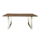 Industrial Style Solid Reclaimed Sleeper Wood Rectangular 6 Seater Dining Table - Home Furniture Interiors