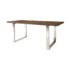 Industrial Style Solid Reclaimed Sleeper Wood Rectangular 6 Seater Dining Table - Home Furniture Interiors