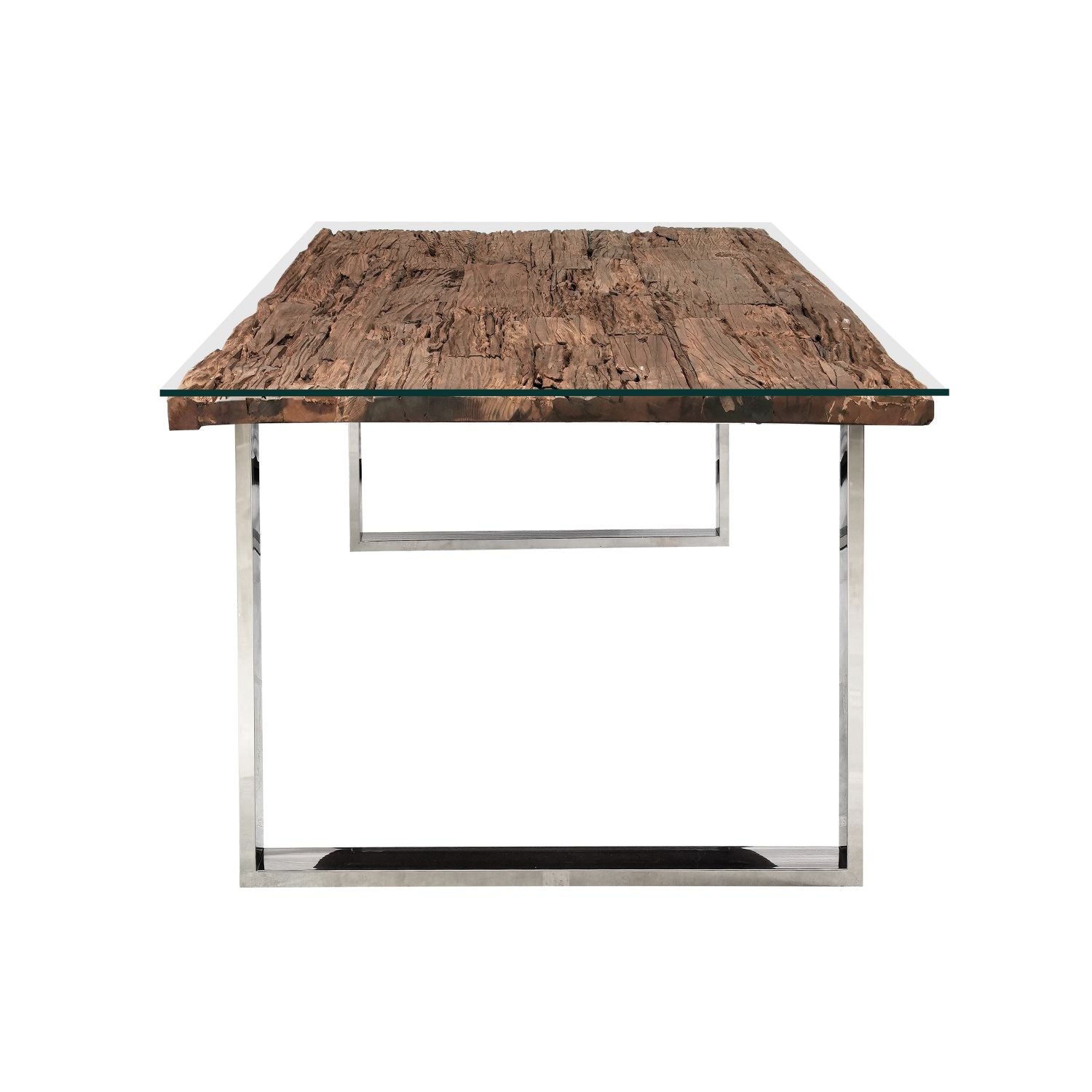 Industrial Style Solid Reclaimed Sleeper Wood Rectangular 6 Seater Dining Table - Home Furniture Interiors