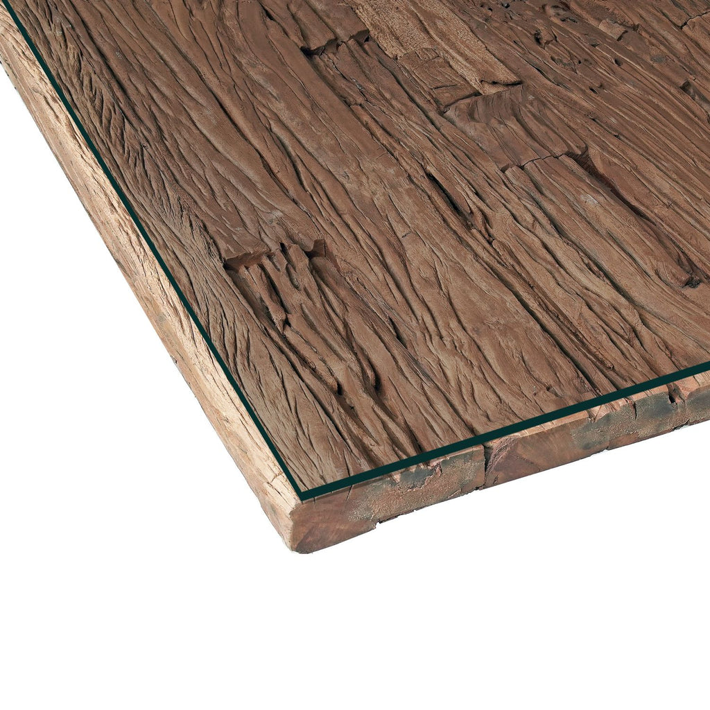 Industrial Style Solid Reclaimed Sleeper Wood Rectangular 6 Seater Dining Table - Home Furniture Interiors