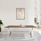 Industrial Solid Reclaimed Sleeper Wood Rectangular 8 Seater Dining Table