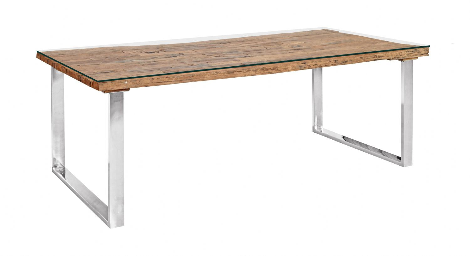 Industrial Solid Reclaimed Sleeper Wood Rectangular 8 Seater Dining Table - Home Furniture Interiors