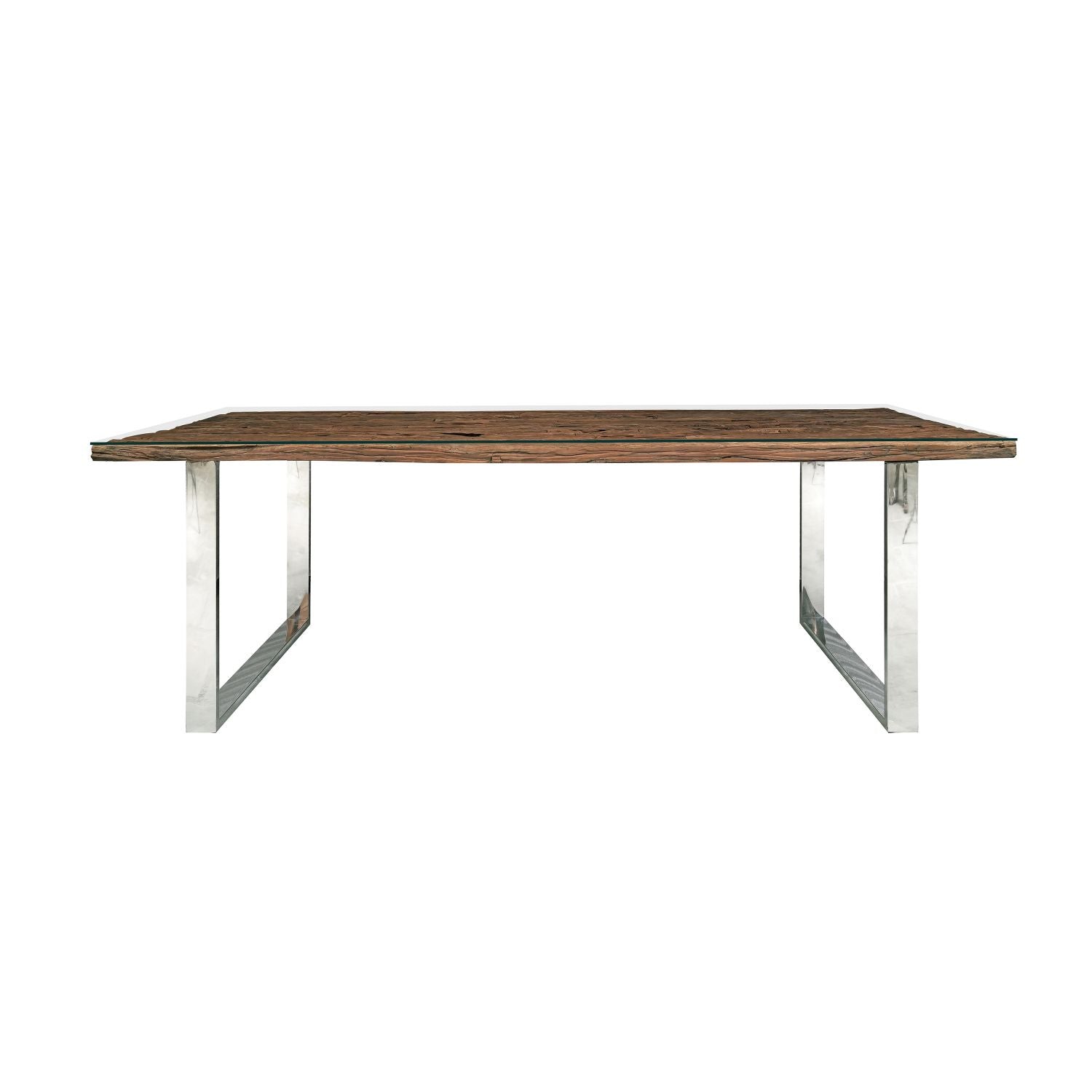 Industrial Solid Reclaimed Sleeper Wood Rectangular 8 Seater Dining Table - Home Furniture Interiors