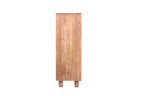 Industrial Mango Wood Highboard Drinks Cabinet with Grooved Detailing - Home Furniture Interiors