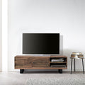 Industrial Reclaimed Sleeper and Mango Wood 2 Door TV Cabinet with Shelves