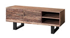 Industrial Reclaimed Sleeper and Mango Wood 2 Door TV Cabinet with Shelves - Home Furniture Interiors