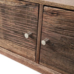 Modern Reclaimed Wood Rectangular 2 Door TV Cabinet with Stainless Steel Legs - Home Furniture Interiors