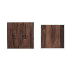 Reclaimed Sleeper Wood Nest of 2 Tables with Polished Stainless Steel Frames - Home Furniture Interiors