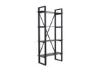 Industrial Black Iron Bookshelf with 4 Ceramic Shelves - Home Furniture Interiors