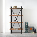 Industrial Reclaimed Railway Sleeper Wood Shelving Unit with Black Metal Frame