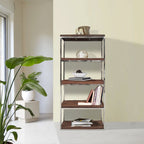 Industrial Solid Reclaimed Sleeper Wood Shelving Unit with Metal Frame