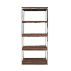 Industrial Solid Reclaimed Sleeper Wood Shelving Unit with Metal Frame - Home Furniture Interiors